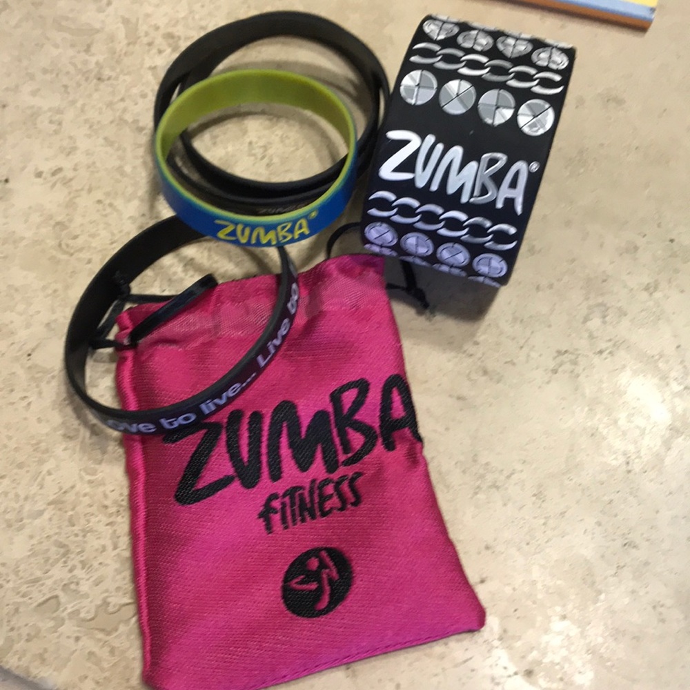 Zumba bracelets and pouch